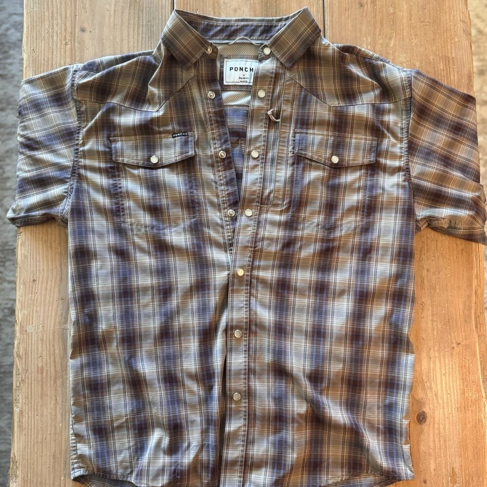 Poncho Outdoors Dalhart Short Sleeve Pearl Snap Shirt (Men's Medium)